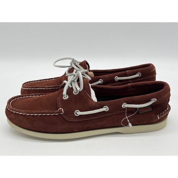 G.H. Bass Mens Hampton Suede Boat Shoes Size 9 Rust Brown With White Laces main image 9